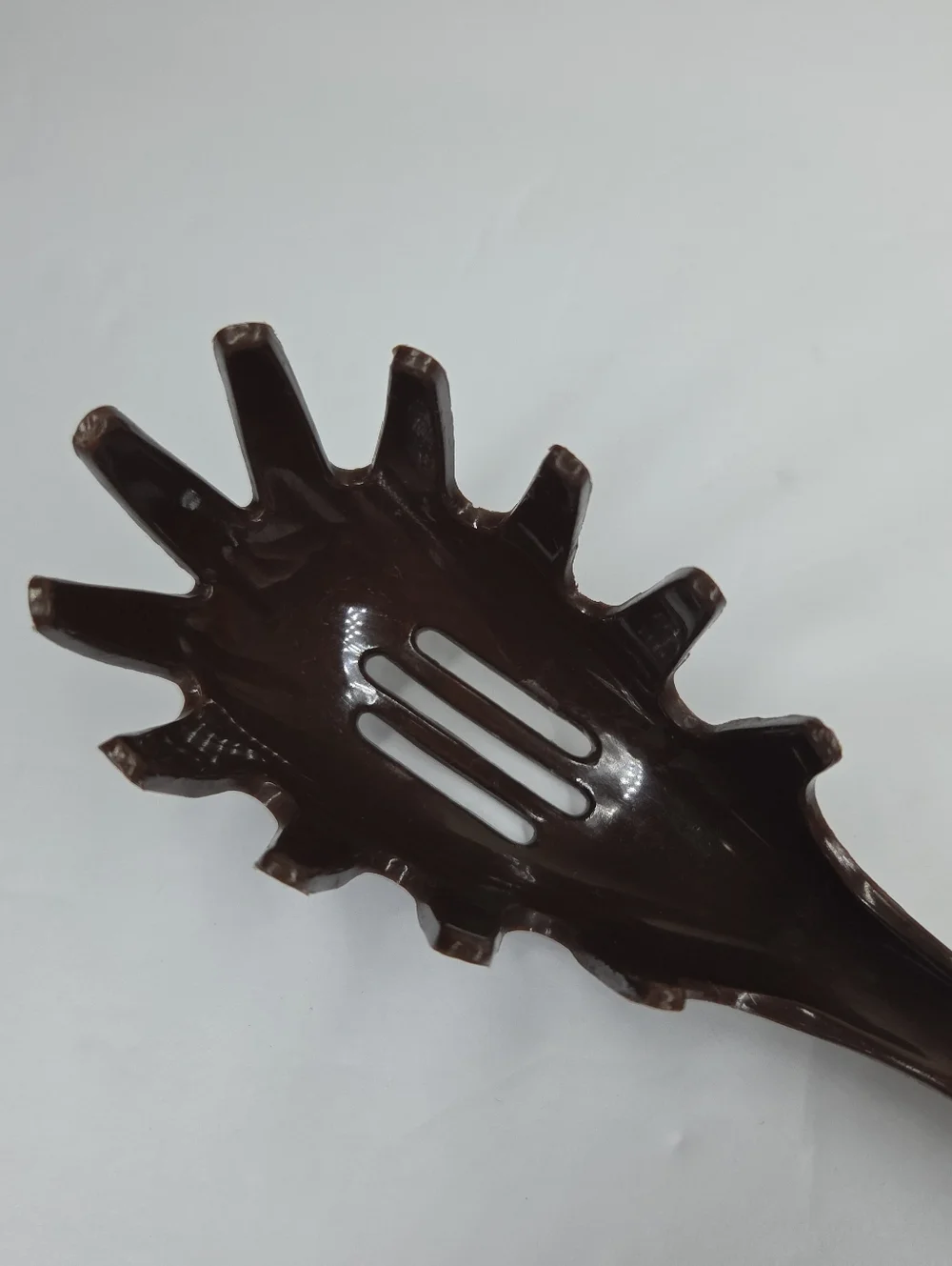 Vtg Ekco USA Brown Nylon Slotted Spaghetti Pasta Serving Spoon Dishwasher Safe